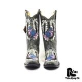  |SIZE 38.5| CORRAL R2536 GREY HORSESHOE ROSES SEQUINS COWBOY BOOT Z38.5-7073 