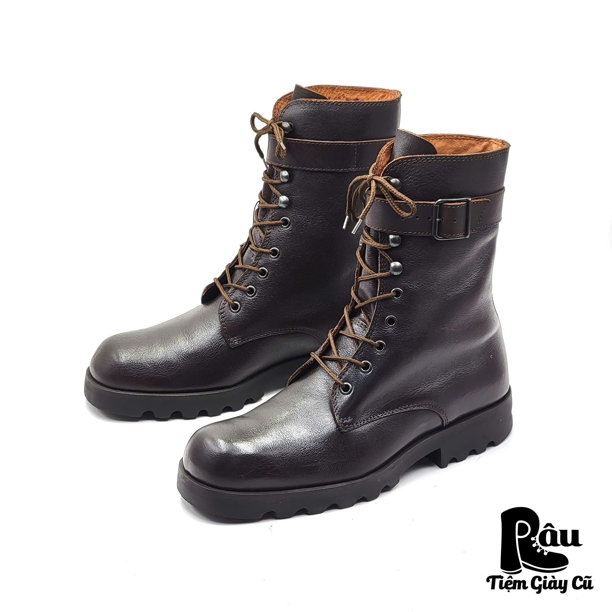  |SIZE 41| EMPORIO ARMANI BUCKLE STRAP LACE-UP BOOT Z41-7078 