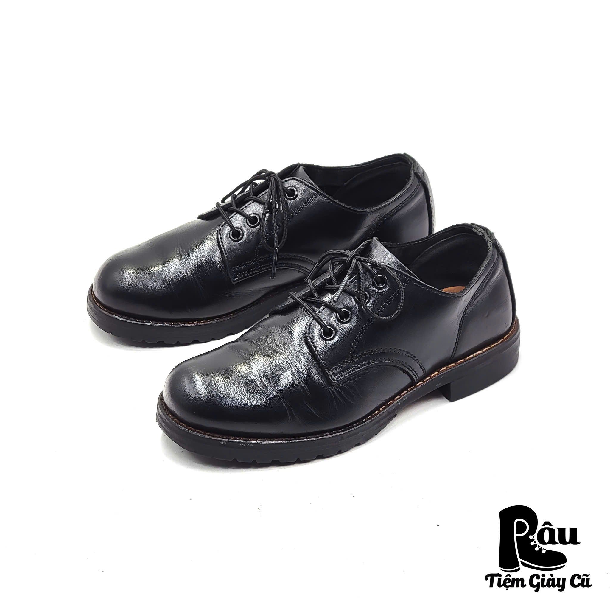  |SIZE 38.5| HAWKINS HL40068 BLACK DERBY SHOES Z38.5-7060 
