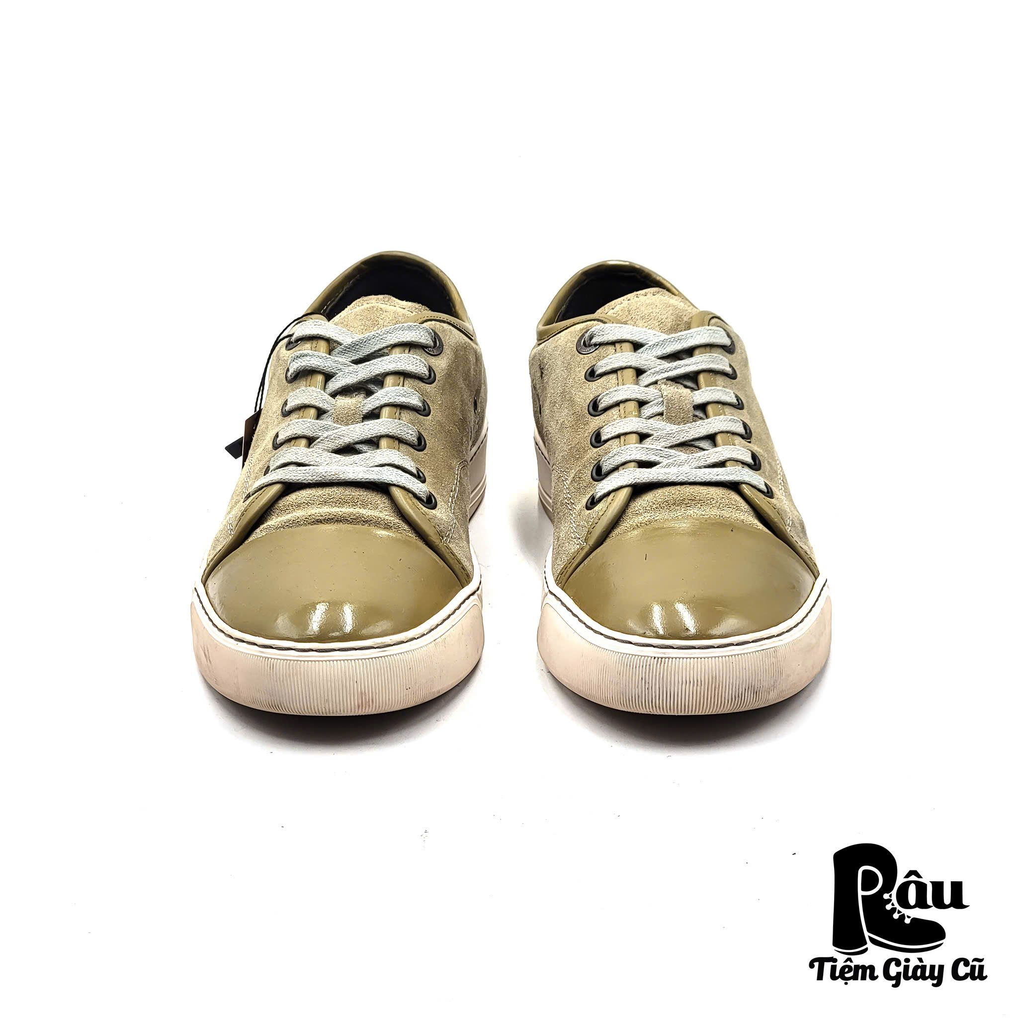  |SIZE 40| LANVIN OLIVE SUEDE LOW TOP SNEAKER Z40-6968 