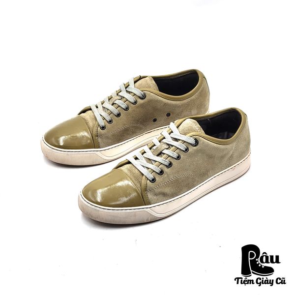 |SIZE 40| LANVIN OLIVE SUEDE LOW TOP SNEAKER Z40-6968 