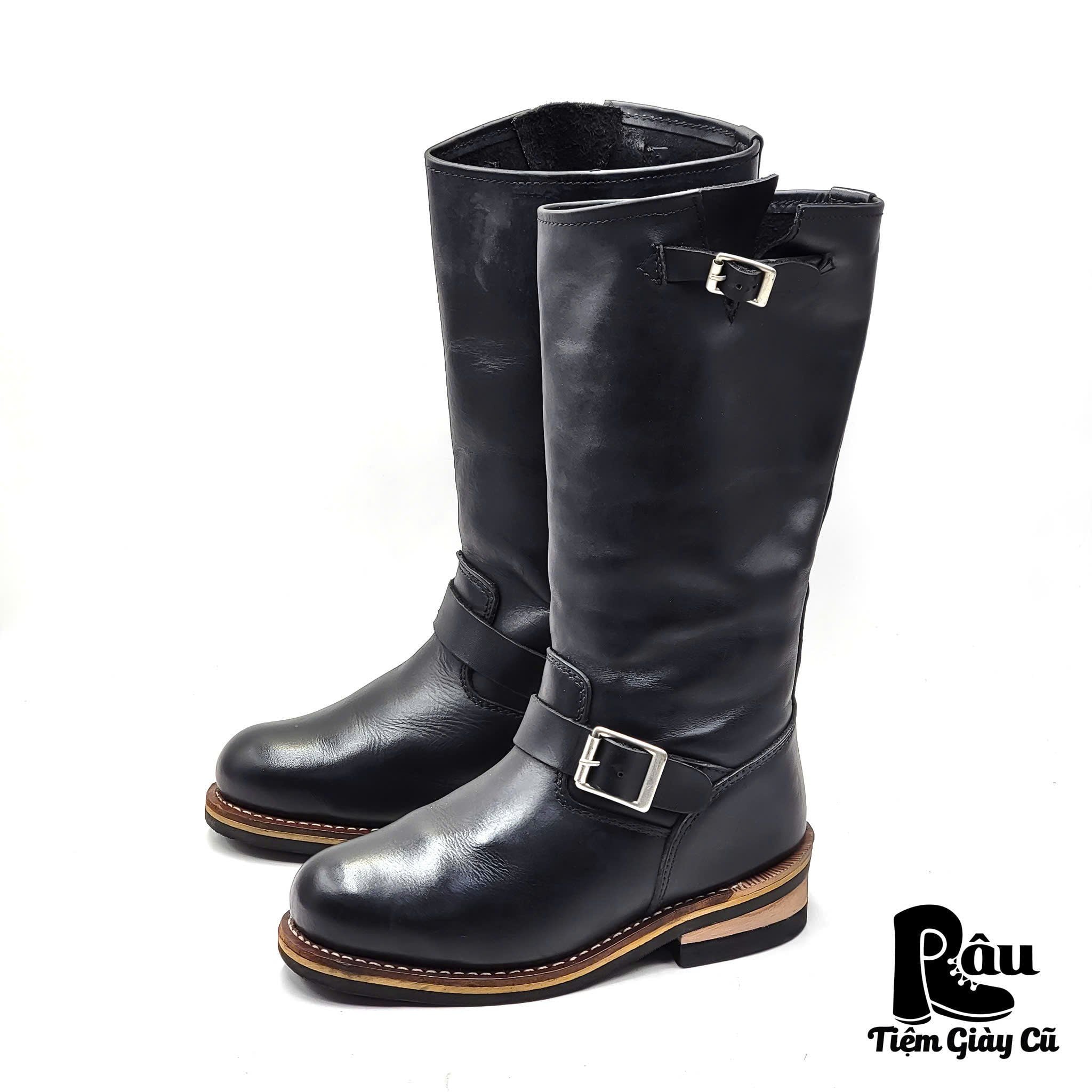  |SIZE 38| BLACK STEEL TOE ENGINEER BOOT AS38-7150 