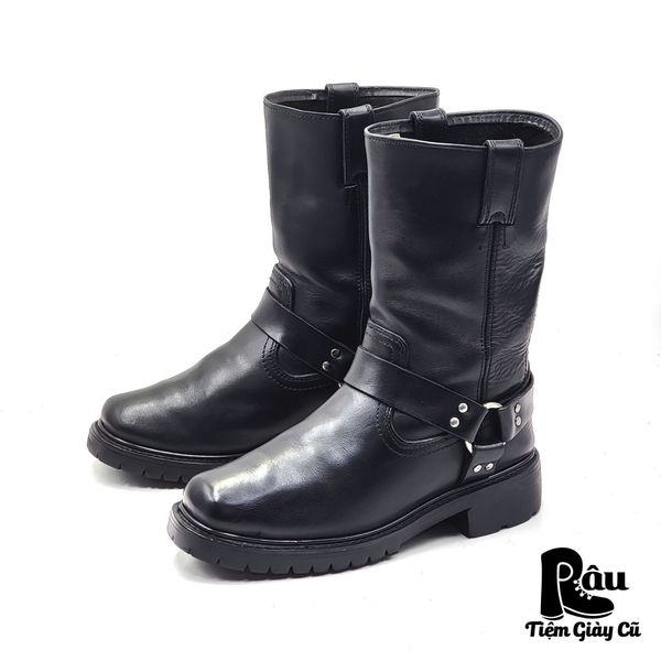  |SIZE 40| FOSTEX BLACK BIKER HARNESS BOOT Z40-7081 