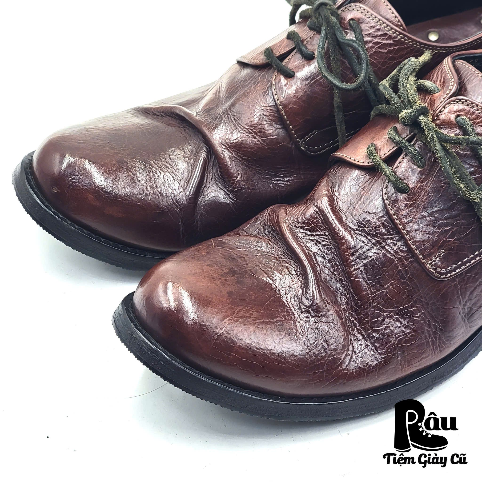  |SIZE 43| SOWN GARMENTS FW2018 WAX TABACCO DERBY SHOES Z43-7259 