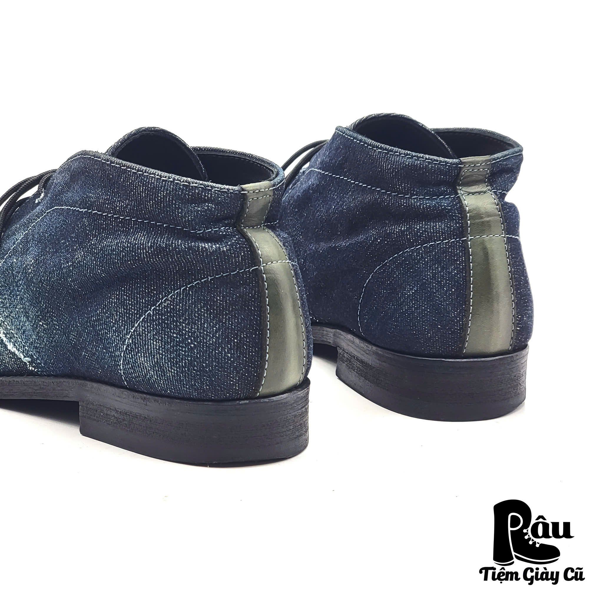  |SIZE 38| LOUNGE LIZARD 9784 INDIGO RAW DENIM 2-EYES CHUKKA BOOT AU38-7292 