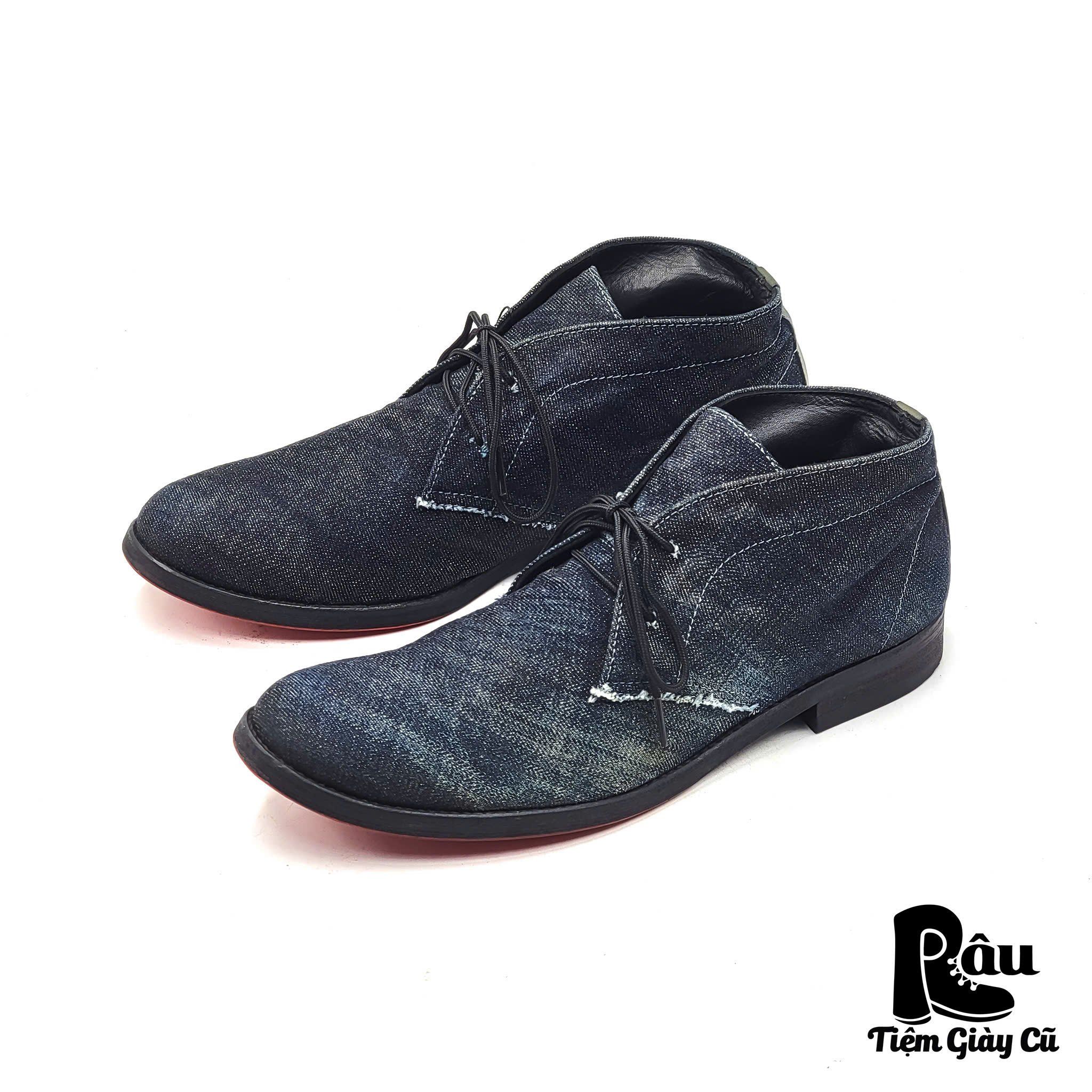  |SIZE 38| LOUNGE LIZARD 9784 INDIGO RAW DENIM 2-EYES CHUKKA BOOT AU38-7292 