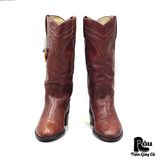  |SIZE 41| FRYE VINTAGE 3029 REDDISH BROWN EMBROIDERED COWBOY BOOT Z41-7136 