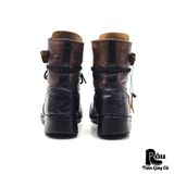  |SIZE 39| ALFREDO BANNISTER TWO-TONE DISTRESSED LACE-UP BOOT AT39-7342 