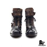  |SIZE 39| ALFREDO BANNISTER TWO-TONE DISTRESSED LACE-UP BOOT AT39-7342 