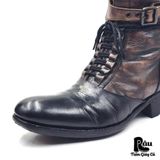  |SIZE 39| ALFREDO BANNISTER TWO-TONE DISTRESSED LACE-UP BOOT AT39-7342 