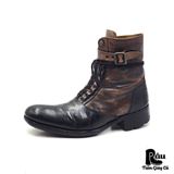  |SIZE 39| ALFREDO BANNISTER TWO-TONE DISTRESSED LACE-UP BOOT AT39-7342 