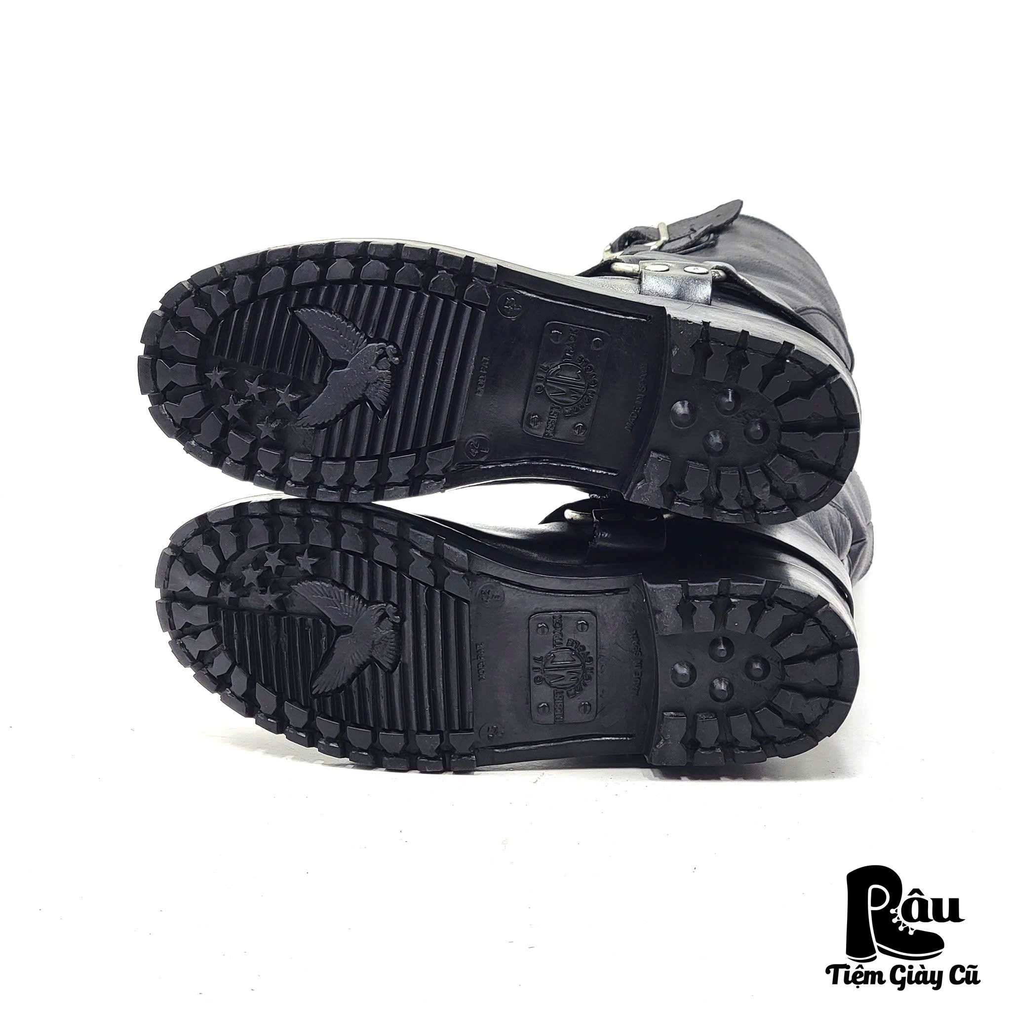  |SIZE 40| MODA DE ESPANA DOUBLE BUCKLE BLACK HARNESS BOOT AS40-7363 