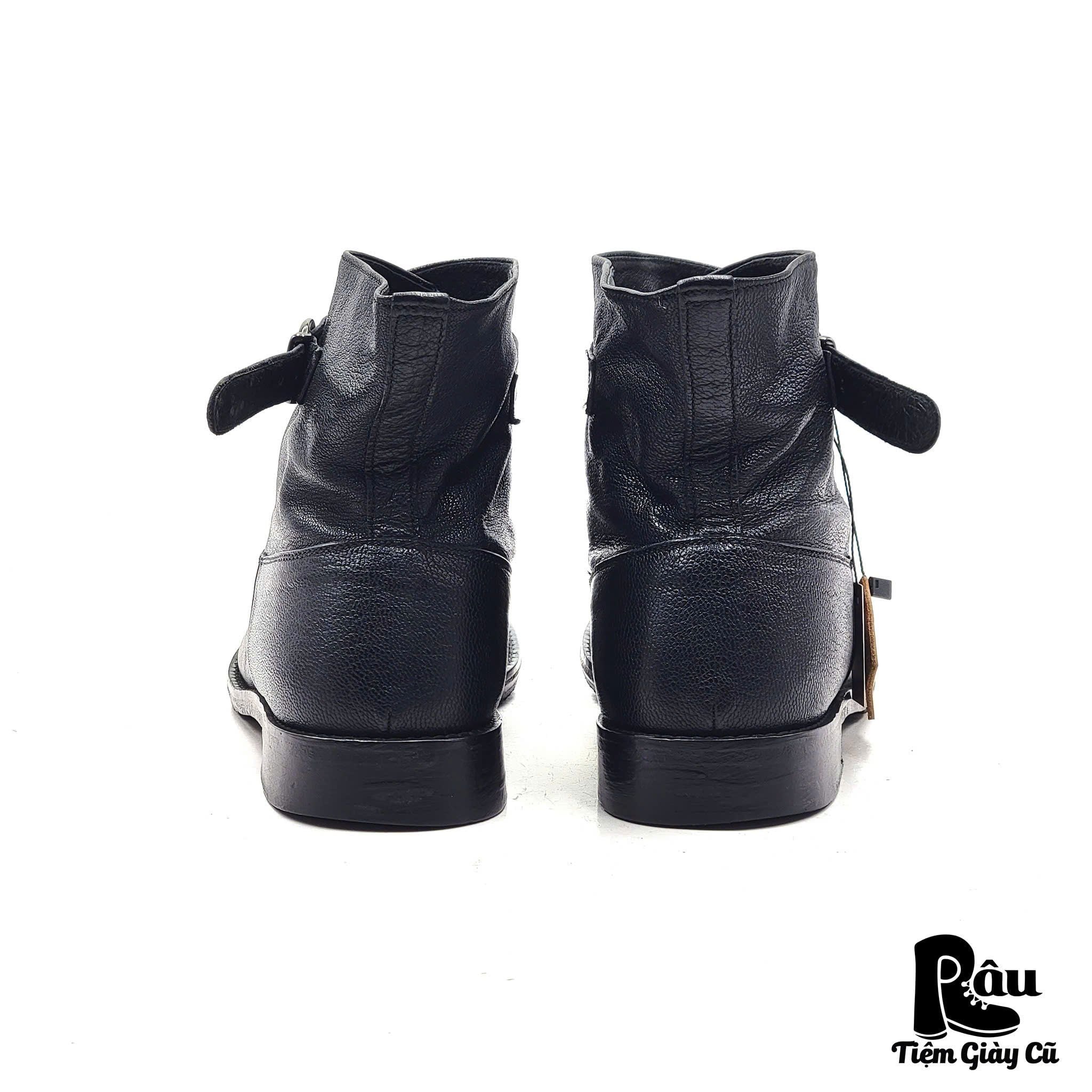  |SIZE 39| PADRONE BLACK SINGLE STRAP ANKLE DRESS BOOT Z39-7408 