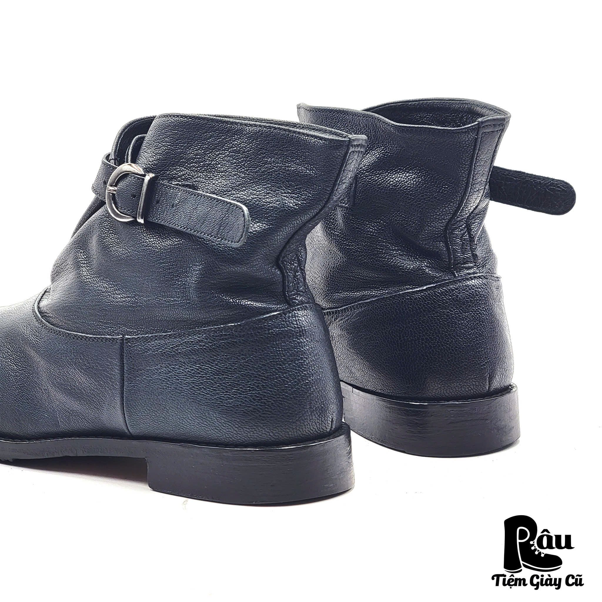  |SIZE 39| PADRONE BLACK SINGLE STRAP ANKLE DRESS BOOT Z39-7408 