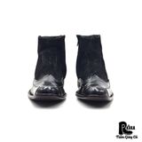  |SIZE 39| WHOOP DE DOO SUEDE & SMOOTH LEATHER SIDE-ZIP DRESS BOOT AV39-7409 