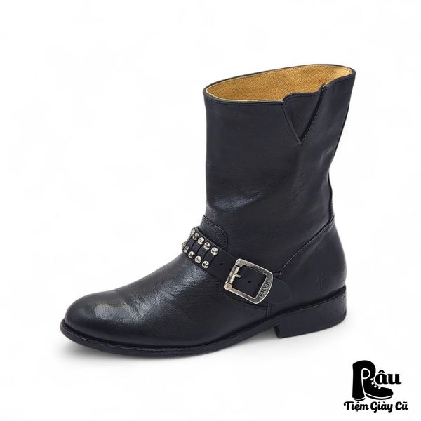  |SIZE 38| FRYE 3476322 METALLIC STUDS ENGINEER BOOT AV38-7417 