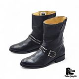  |SIZE 38| FRYE 3476322 METALLIC STUDS ENGINEER BOOT AV38-7417 