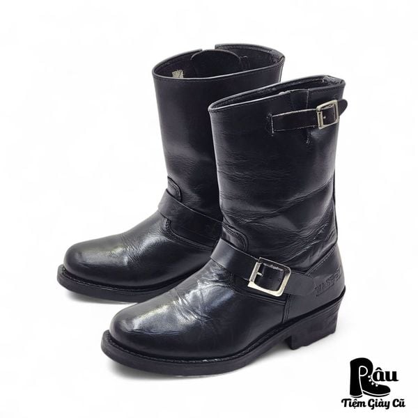  |SIZE 38.5| WASHPAN BLACK ENGINEER BOOT AS38.5-7419 