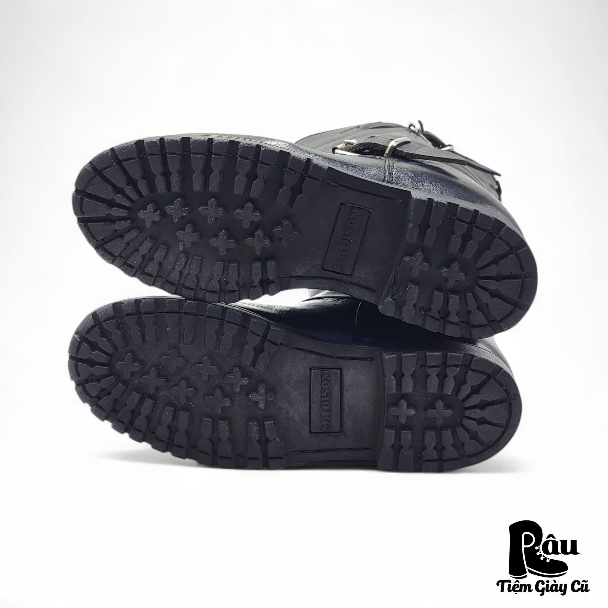  |SIZE 38.5| VALVERDE DEL CAMINO BLACK ENGINEER BOOT Z38.5-7416 