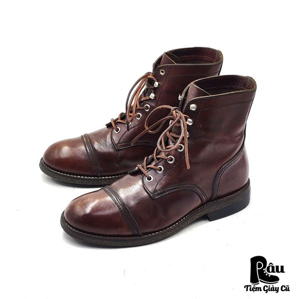  |SIZE 41| BROWN CAP-TOE LACE-UP WORK BOOT Z41-7454 
