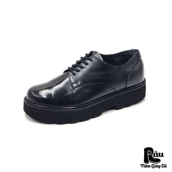  |SIZE 39| DAVID STONE BLACK CHUNKY DERBY SHOES Z39-7366 