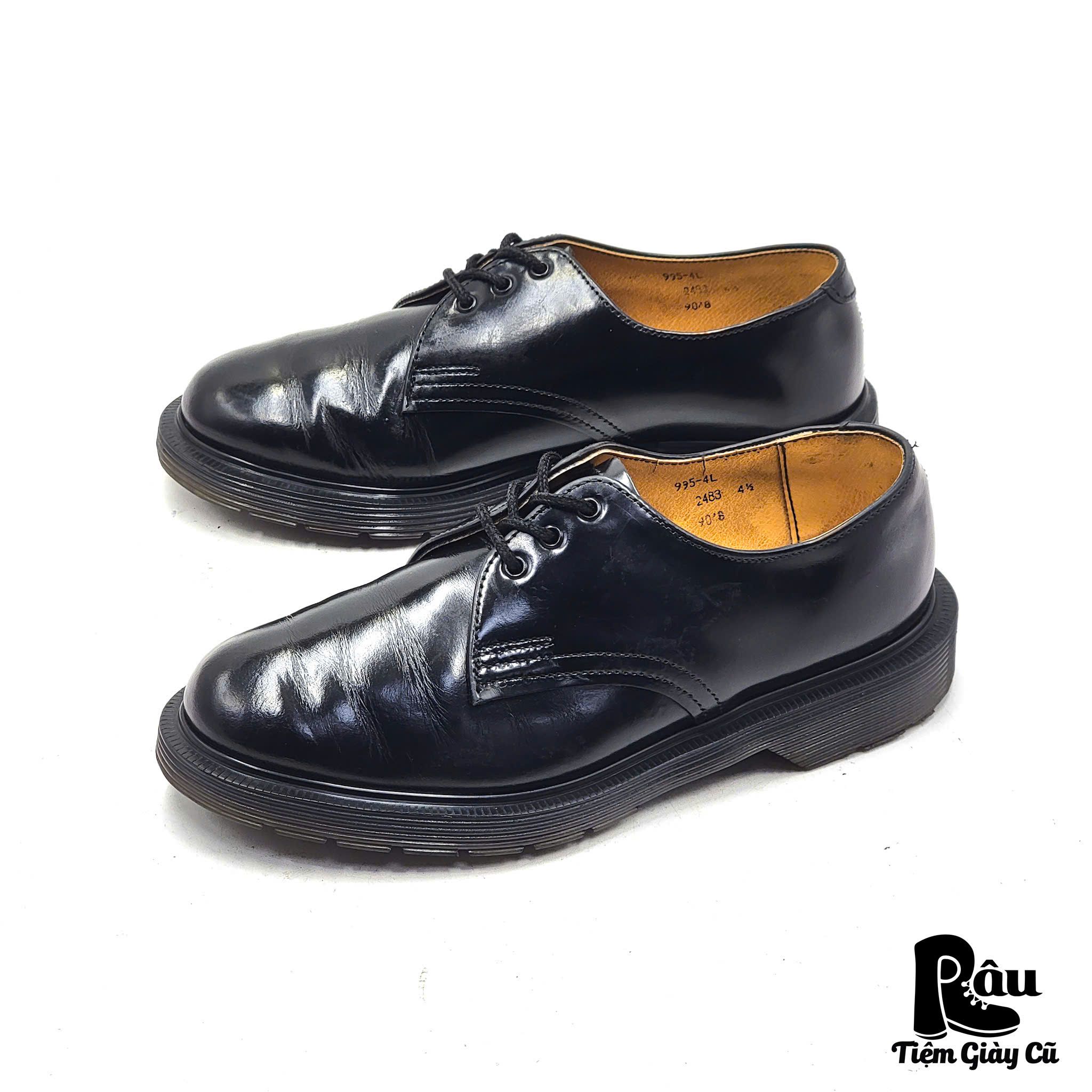  |SIZE 36| SOLOVAIR VINTAGE 995 CLASSIC 3-EYES BLACK GIBSON DERBY SHOES AV36-7497 