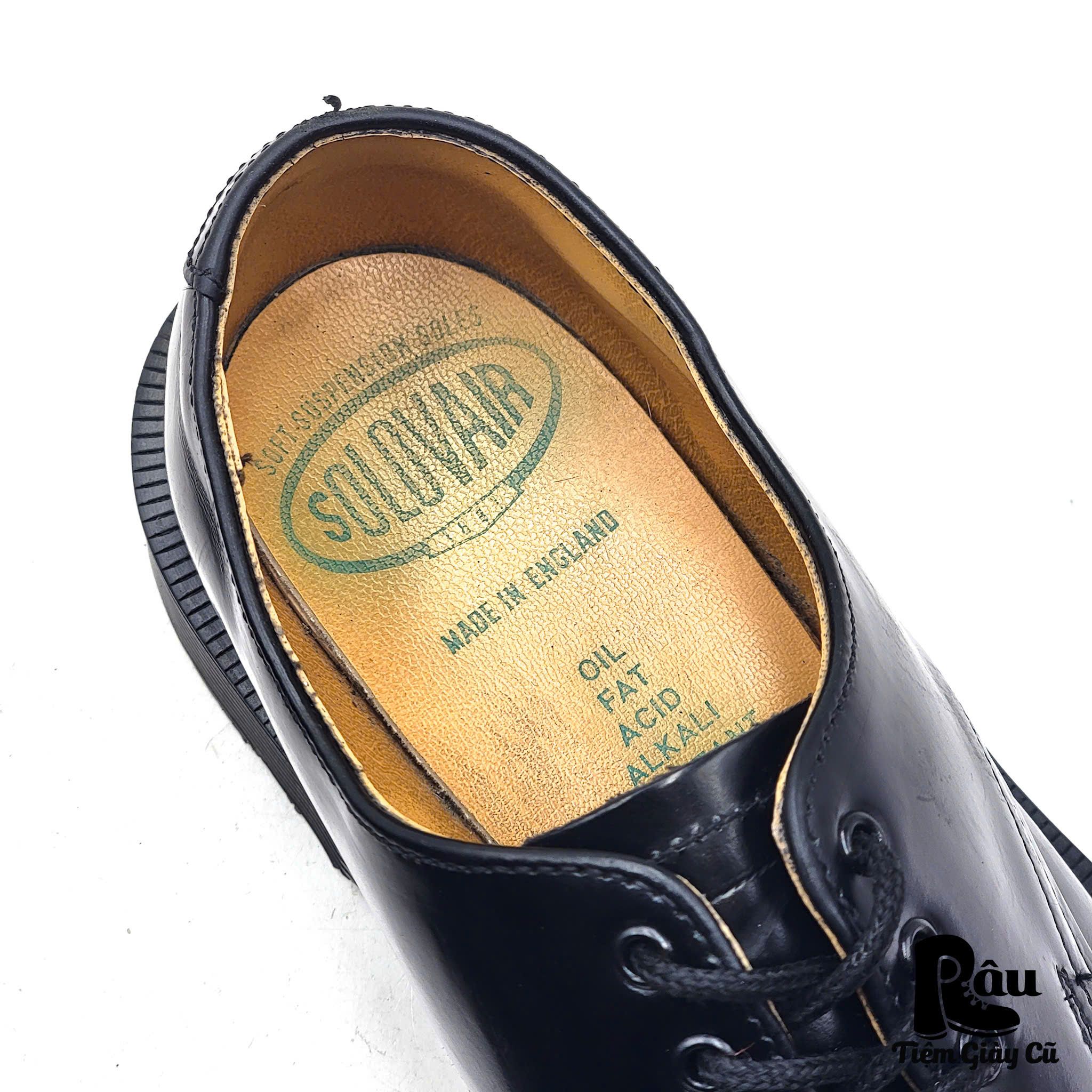  |SIZE 36| SOLOVAIR VINTAGE 995 CLASSIC 3-EYES BLACK GIBSON DERBY SHOES AV36-7497 