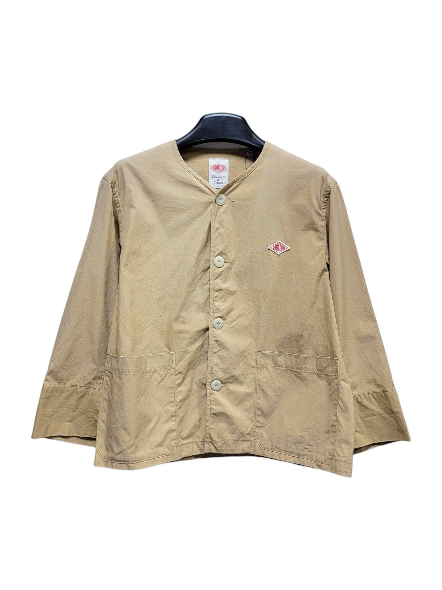  |SIZE L| DANTON JD-8876 DUK COTTON COLLARLESS BUTTON JACKET AOL-7445 