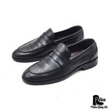  |SIZE 41| A.TESTONI BLACK SPLIT-TOE PENNY LOAFER Z41-7507 