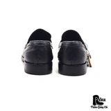  |SIZE 41| A.TESTONI BLACK SPLIT-TOE PENNY LOAFER Z41-7507 