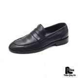  |SIZE 41| A.TESTONI BLACK SPLIT-TOE PENNY LOAFER Z41-7507 