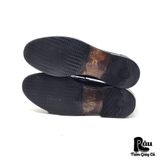  |SIZE 41| A.TESTONI BLACK SPLIT-TOE PENNY LOAFER Z41-7507 