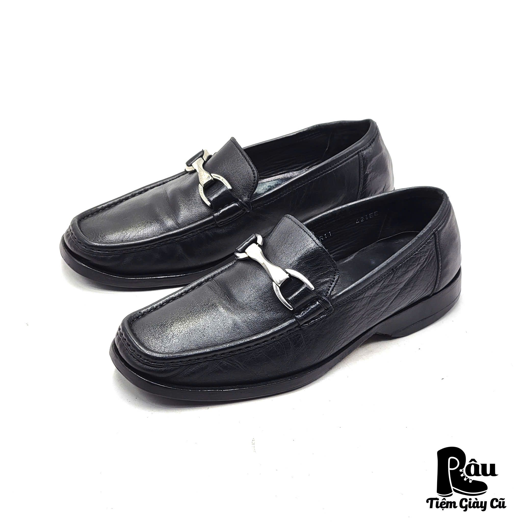  |SIZE 42| VIGEVANO VINTAGE BLACK HORSEBIT LOAFER Z42-7506 