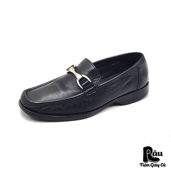  |SIZE 42| VIGEVANO VINTAGE BLACK HORSEBIT LOAFER Z42-7506 