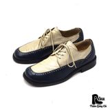  |SIZE 41| MANZ BEIGE NAVY SPECTATOR DERBY SHOES Z41-7514 