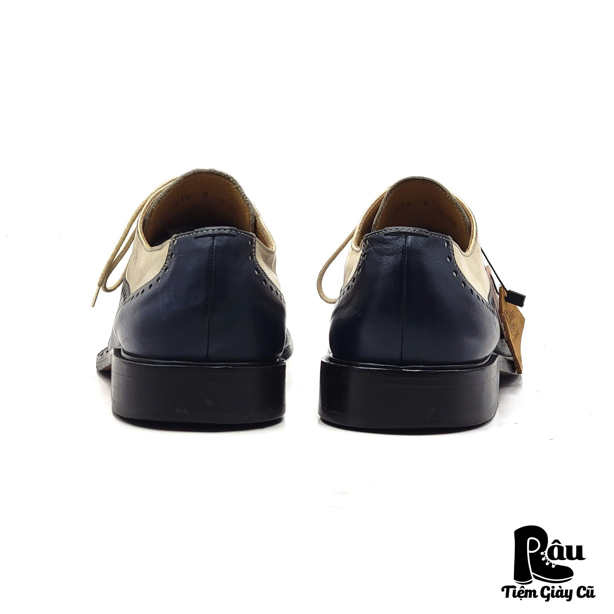  |SIZE 41| MANZ BEIGE NAVY SPECTATOR DERBY SHOES Z41-7514 