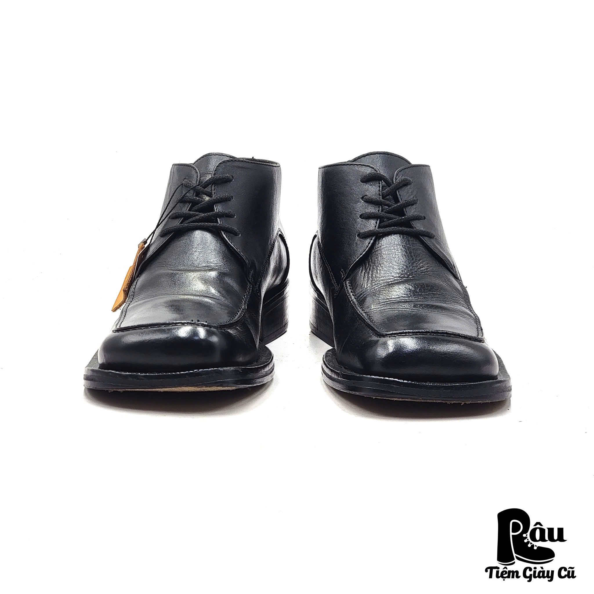  |SIZE 39| FERNANDO MELO BLACK SQUARE-TOE LACE-UP BOOT AT39-7500 