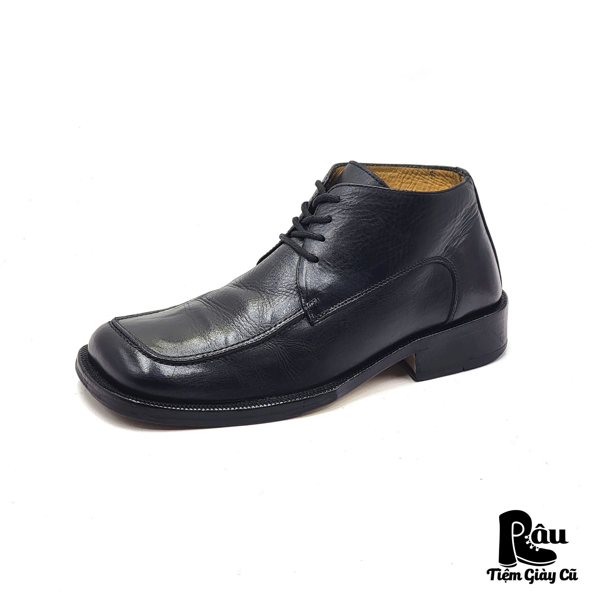 |SIZE 39| FERNANDO MELO BLACK SQUARE-TOE LACE-UP BOOT AT39-7500 