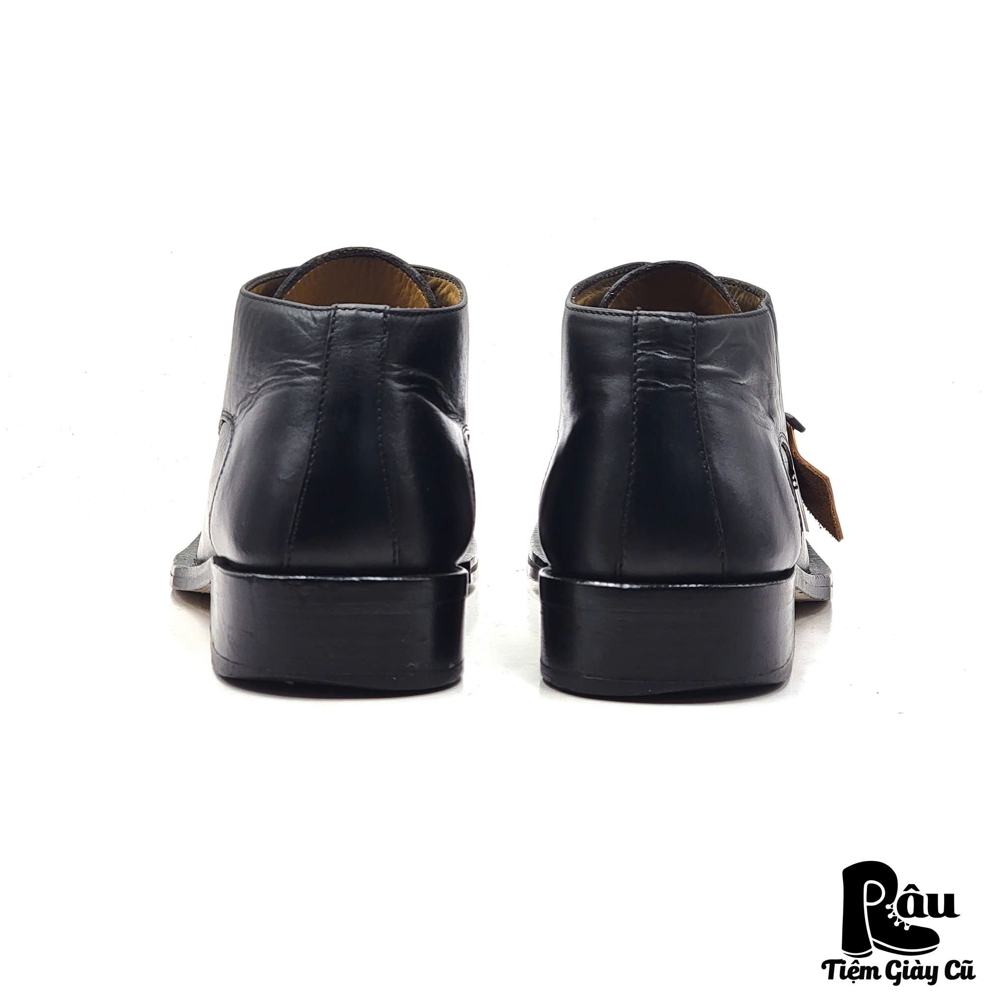  |SIZE 39| FERNANDO MELO BLACK SQUARE-TOE LACE-UP BOOT AT39-7500 