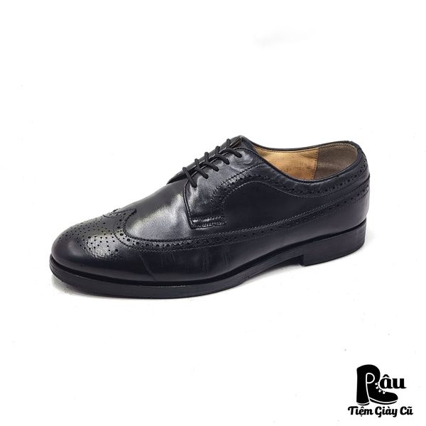  |SIZE 42| REGAL MDT 5022 BLACK BROGUE WINGTIP DERBY SHOES Z42-7534 