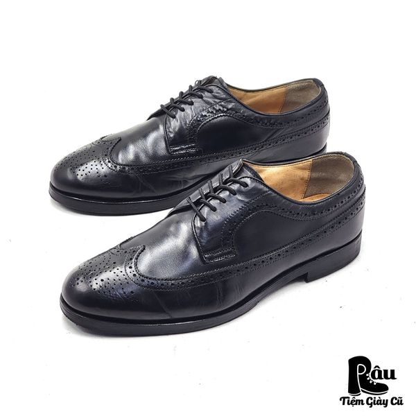  |SIZE 42| REGAL MDT 5022 BLACK BROGUE WINGTIP DERBY SHOES Z42-7534 