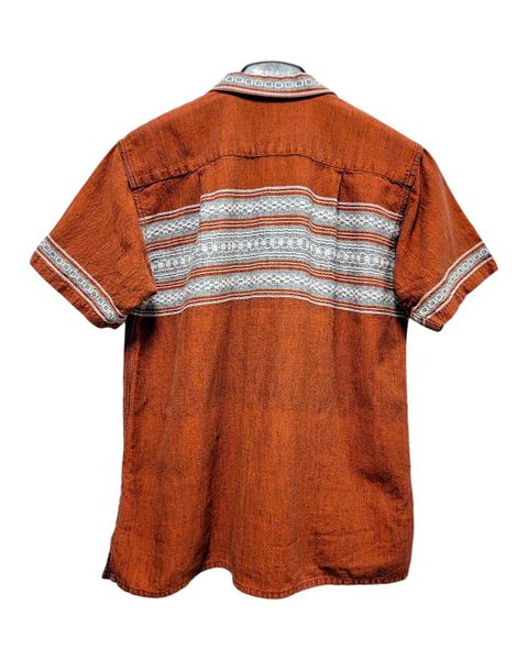  |SIZE M| VINTAGE WOVEN FABRIC BEACH SHIRT AOM-7580 