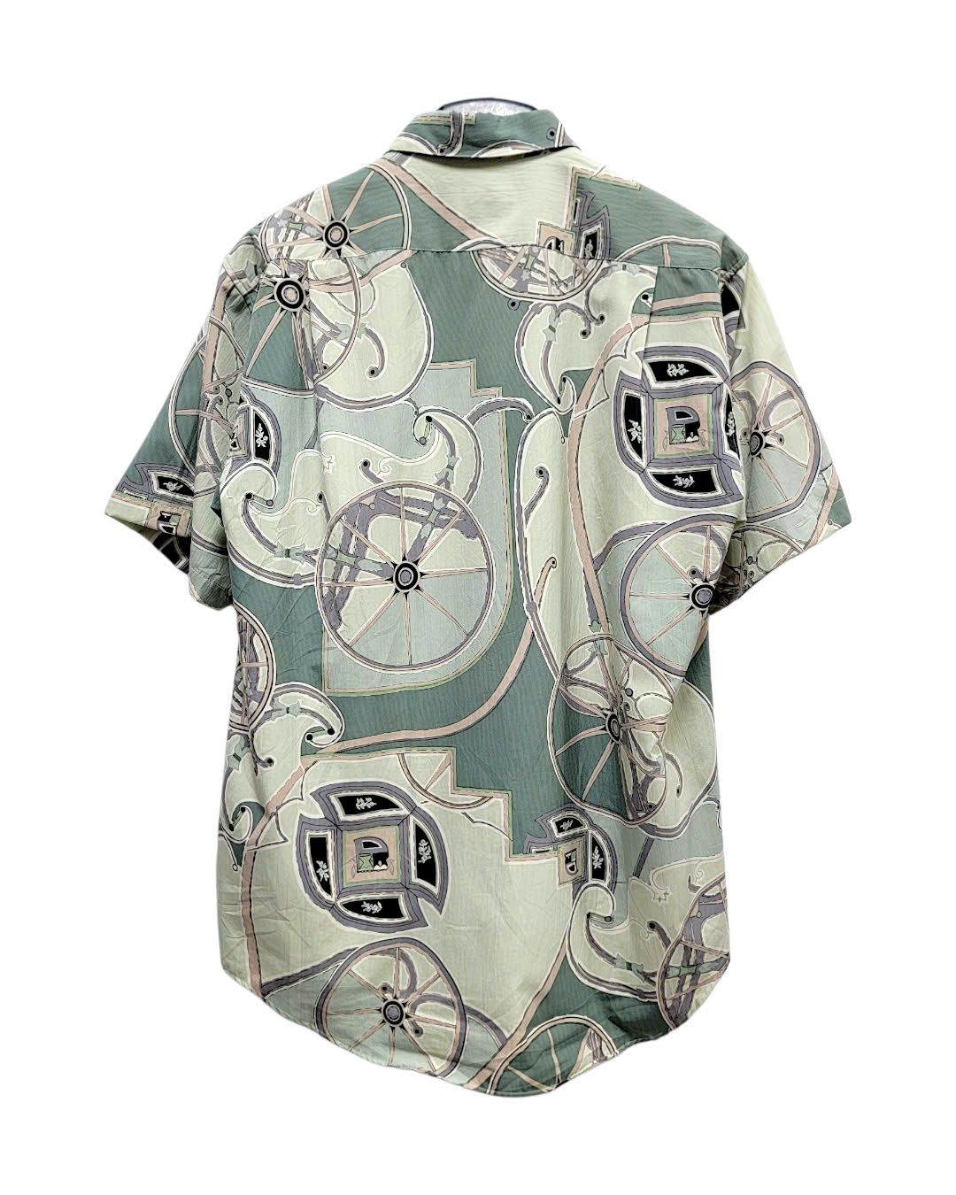  SIZE L| AVANT GRADE ABTRACT PRINTED HAWAIIAN BUTTON UP SHIRT AOL-7581 