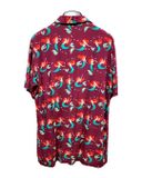  |SIZE L| TOKYO DISNEY RESORT LITTLE MERMAID ARIEL RAYON HAWAIIAN BUTTON UP SHIRT AOL-7584 
