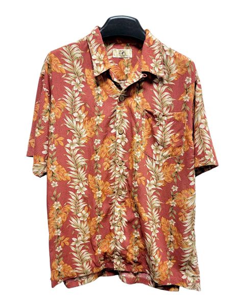  |SIZE XL| GANG BUSTER TROPICAL FOLIAGE HAWAIIAN BUTTON UP SHIRT AOXL-7586 