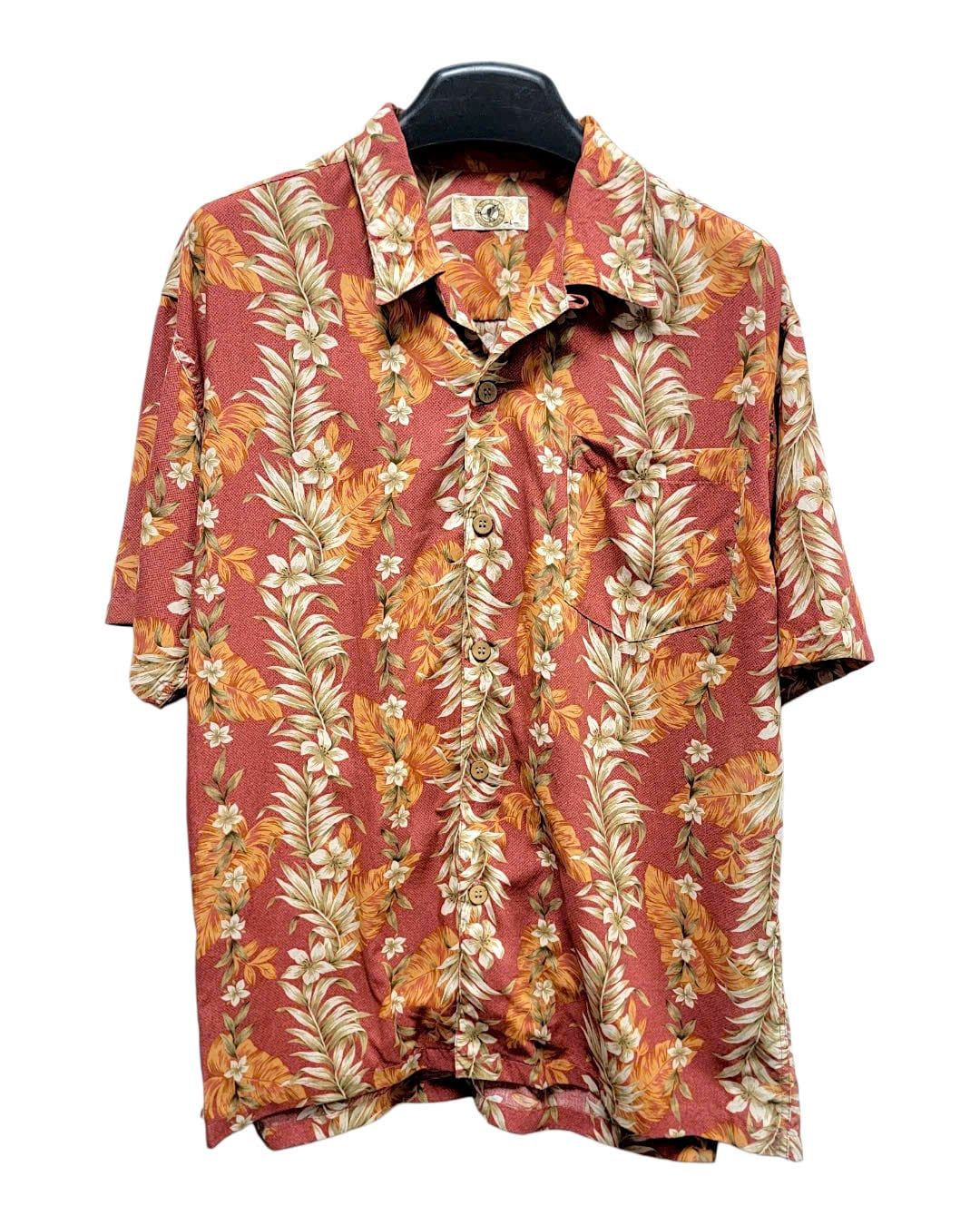  |SIZE XL| GANG BUSTER TROPICAL FOLIAGE HAWAIIAN BUTTON UP SHIRT AOXL-7586 