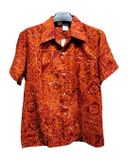  |SIZE M| CLEAR HORIZONS HAWAII TRIBAL PRINTED HAWAIIAN BUTTON UP SHIRT AOM-7590 