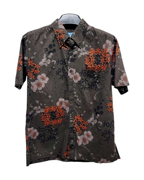 |SIZE L| SHISA TROPICAL WEAR JAPANESE FLORAL FUSION KARIYUSHI BUTTON DOWN SHIRT AOL-7592 
