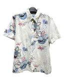  |SIZE L| MAJUN OCEAN BLUE KARIYUSHI BUTTON DOWN SHIRT AOL-7537 