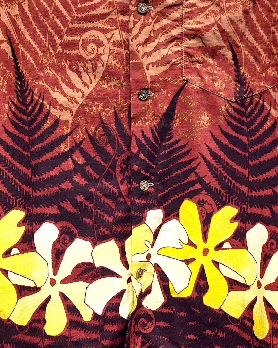  |SIZE S| ALFRED SHAHEEN VINTAGE 60S PLUMERIA HAWAIIAN SHIRT AOS-5448 